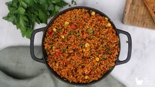 Quick and Simple Jollof Recipe Vegan [upl. by Garges504]