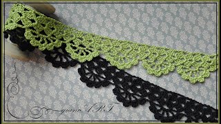 Easy to Crochet Tape Lace Edge pattern [upl. by Ybor]