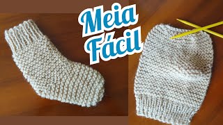 Meia de tricô fácil  Adulto ou InfantilKnitting sock [upl. by Myrtice476]