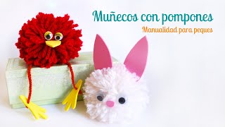 Muñecos con pompones manualidades fáciles para peques [upl. by Crystal]