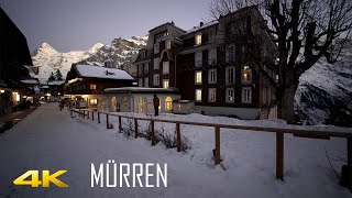 Mürren New Years Eve Walk Switzerland 4K 60p [upl. by Evers]