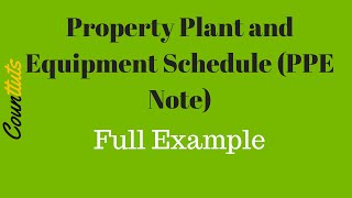 Property Plant and Equipment Schedule PPE Note FULL EXAMPLE [upl. by Yenoh391]