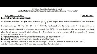 BACALAUREAT 2009 TERMODINAMICĂ VARIANTA 41 SUBIECTUL 3 [upl. by Amahcen]