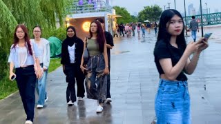 Cambodia 2024  Heavy Rain Walking Tour 4K  Relaxing Walk in Phnom Penh  Khmer Real Life [upl. by Ayisan484]