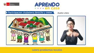 APRENDO ENCASA Participación ciudadana derecho y deber [upl. by Lener]